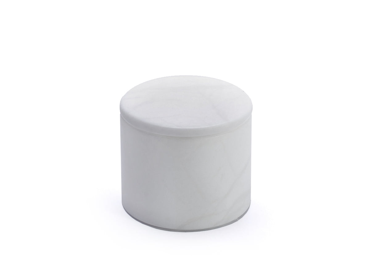 alabaster round box with lid / portaoggetti rotondo | ⌀10 x h 8 cm – mg12