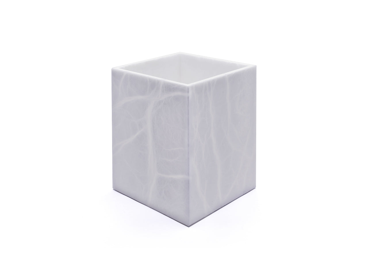 alabaster square waste basket / cestino gettacarta quadro |  20 x 20 x h 25 cm
