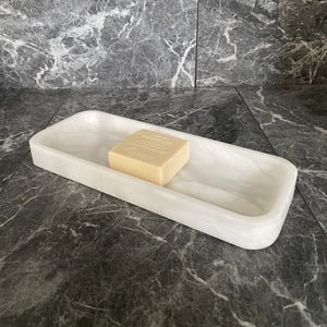 alabaster rectangular tray / vassoio rettangolare |  28 x 11 x H 2,5 cm