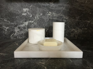 alabaster square tray / vassoio quadrato | 25 x 25 x h 2,5 cm