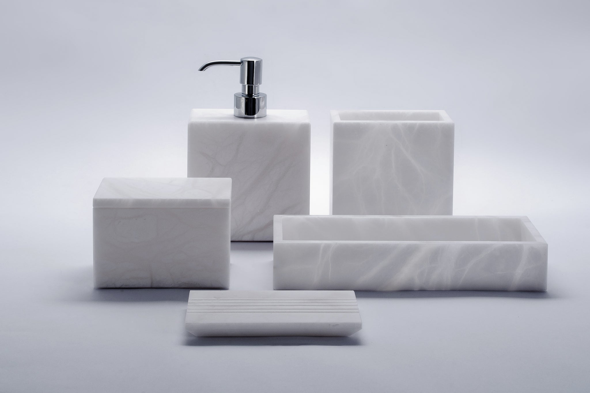 alabaster rectangular tumbler / portaspazzolini rettangolare |  11,5 x 6 x H 11,5 cm