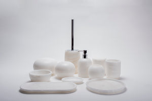 alabaster oval soap dish / portasapone ovale | 12,5 x 9 x h 2 cm