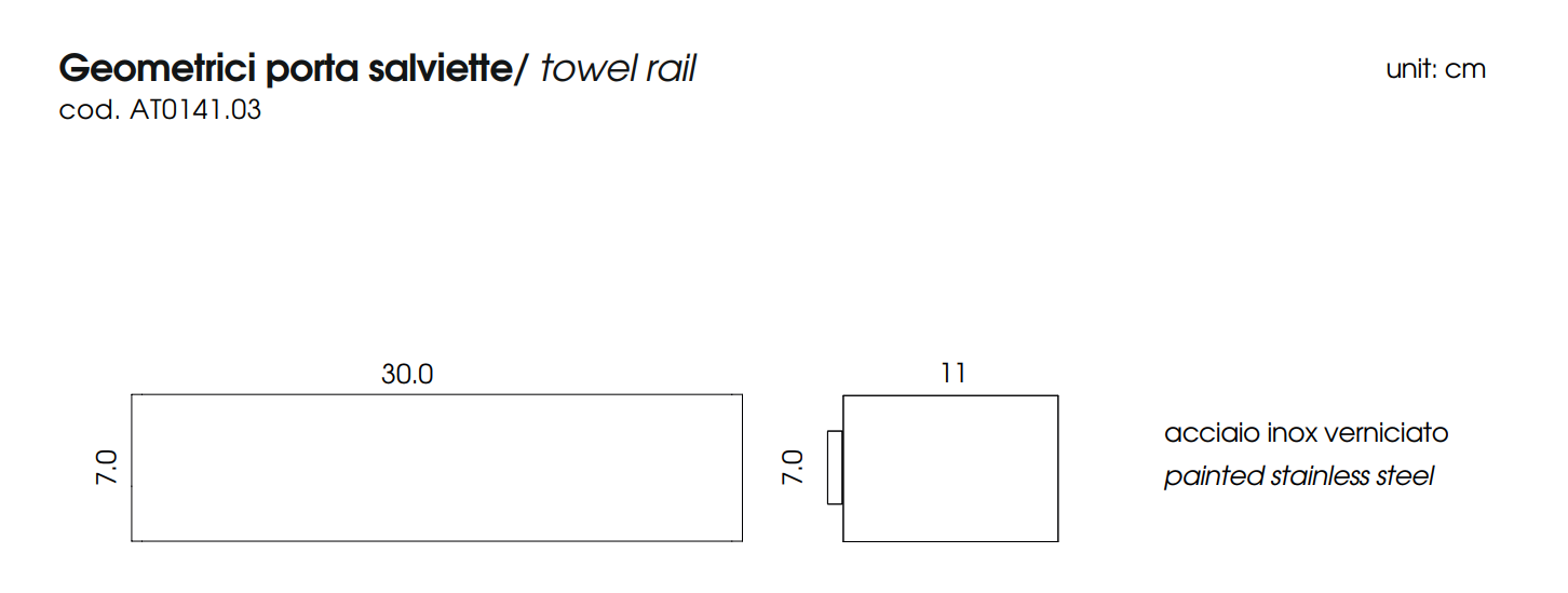 towel rail 30 cm | Geometrici