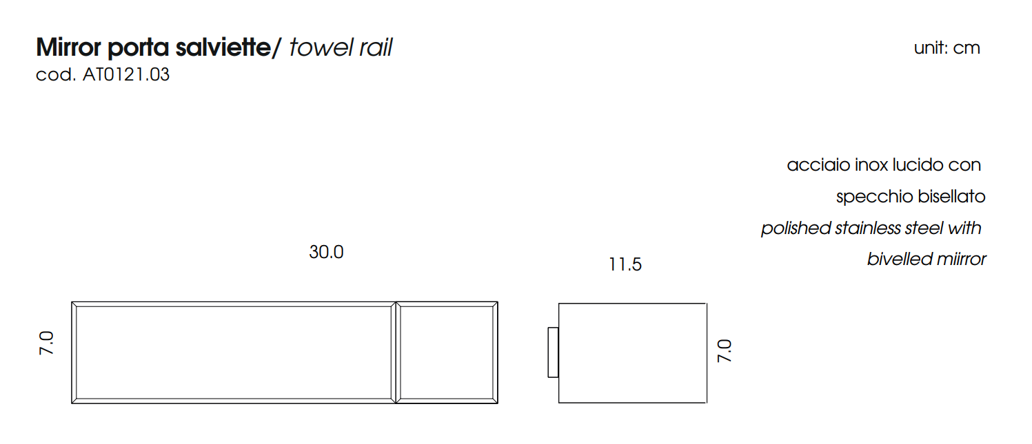 towel rail 30 cm | Mirror